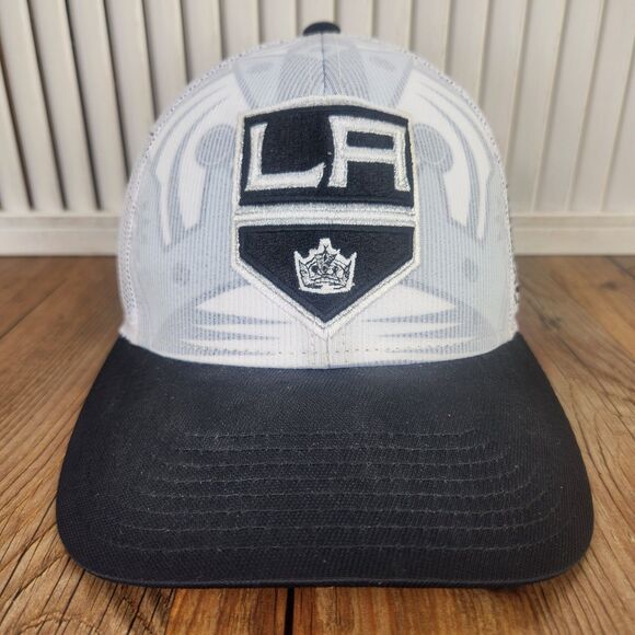 Reebok LA Kings NHL Center Ice Snapback Trucker Hat Cap Black White Hockey 2014 - Picture 2 of 11